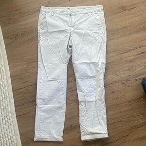 Straight leg, ankle length khakis